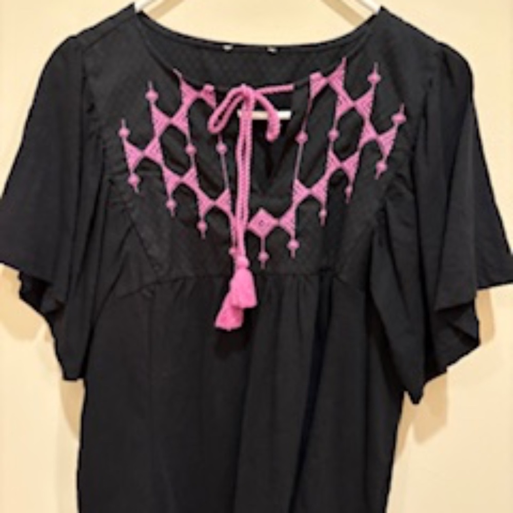 Black Boho Top